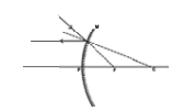 Light going to the principal axis and mirror is convex