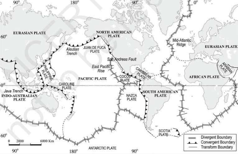 Tectonic Plates across the World in World map