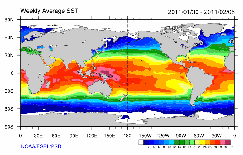 Horizontal and vertical distribution of temperature in ocean UPSC