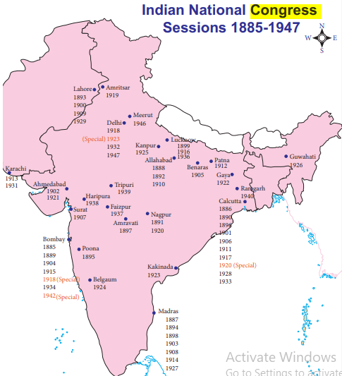 indian national congress sessions