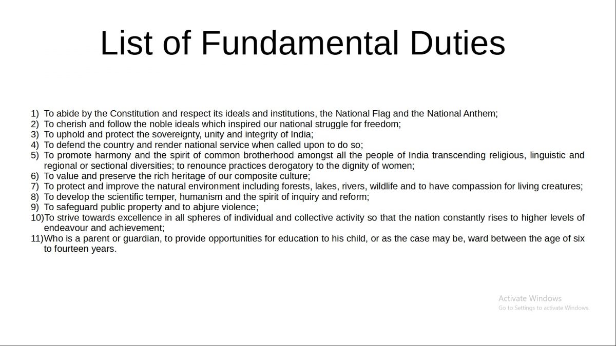11 Fundamental duties of Indian Constitution Upsc