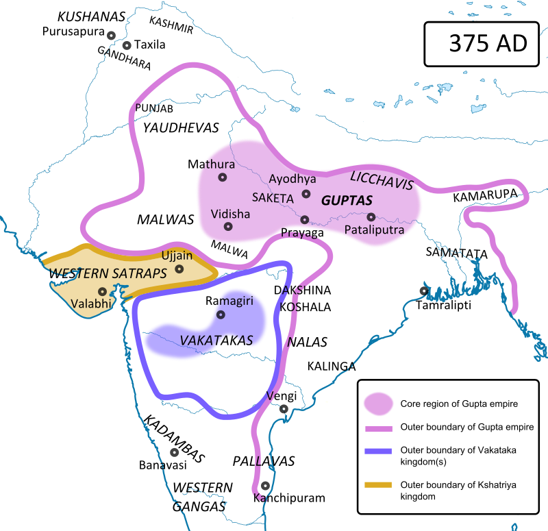 guptas empire map