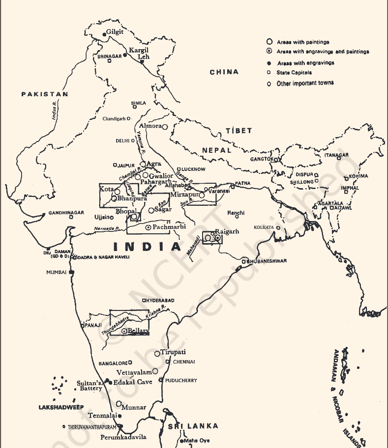 Stone age sites in india Map Upsc