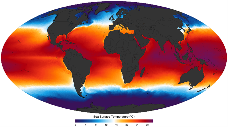 Temperature of ocean water